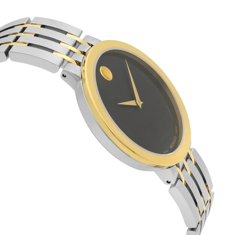Movado Museum Esperanza Black Dial Two Tone Steel Strap Watch For Men - 0607058 Buy Now By Movado