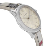 Burberry The Classic Guilloche Silver Dial Grey Leather Strap Watch for Women - BU10113 Buy Now By Burberry
