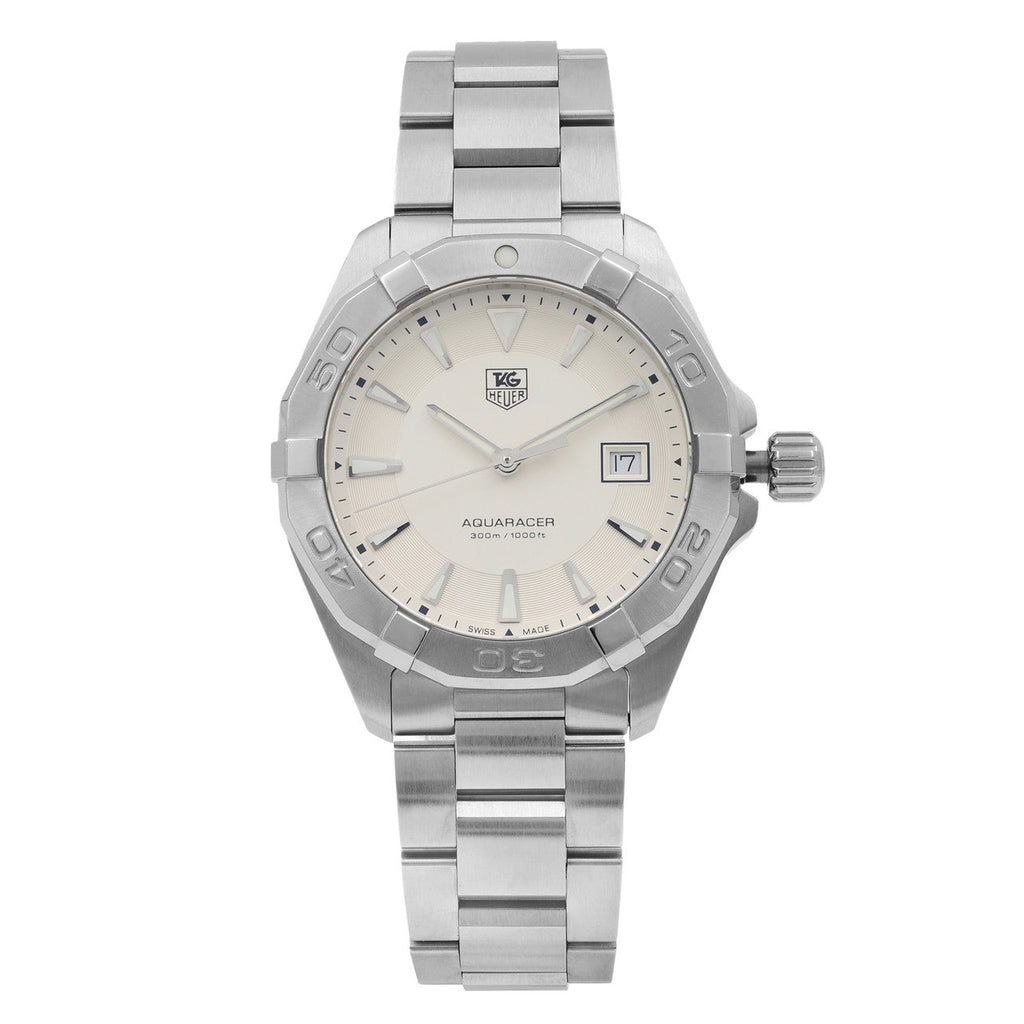 Tag Heuer Aquaracer Quartz White Dial Silver Steel Strap Watch for Men - WAY1111.BA0928 Buy Now By Tag Heuer