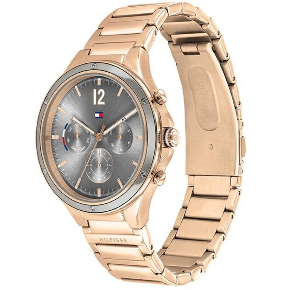 Tommy Hilfiger Eve Chronograph Quartz Grey Dial Rose Gold Steel Strap Watch For Women - 1782277 Buy Now By Tommy Hilfiger