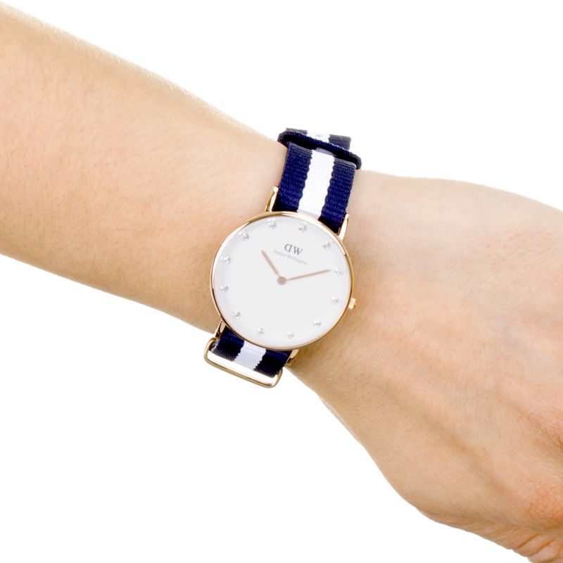 Daniel Wellington Classy Glasgow White Dial Two Tone Nylon Strap Watch For Women - DW00100078 Buy Now By Daniel Wellington
