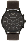 Emporio Armani Sportivo Black Dial Brown Leather Strap Watch For Men - AR2462 Buy Now By Emporio Armani