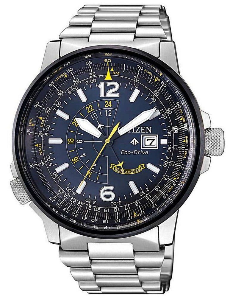 Citizen Promaster Nighthawk Eco Drive Navy Blue Dial Silver Steel Strap Watch For Men - BJ7006-56L Buy Now By Citizen