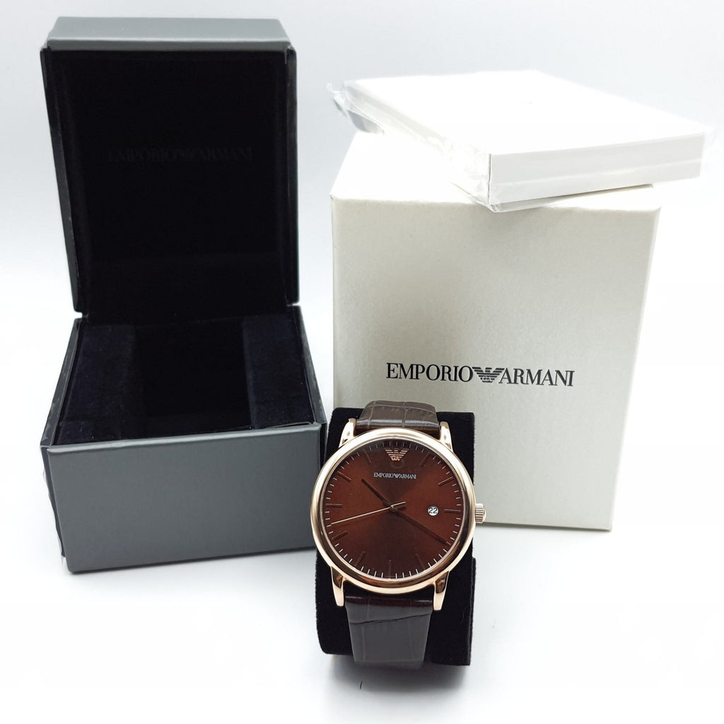 Emporio Armani Luigi Classic Brown Dial Brown Leather Strap Watch For Men - AR2503 Buy Now By Emporio Armani