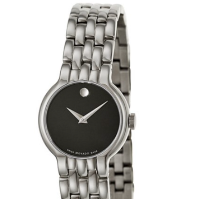 Movado Veturi Quartz Black Dial Silver Steel Strap Watch for Women - 0606338 Buy Now By Movado