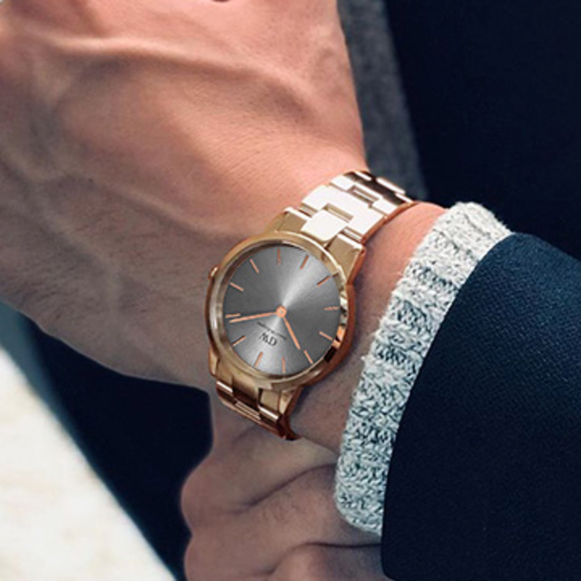 Daniel Wellington Iconic Link Grey Dial Rose Gold Steel Strap Watch For Women - DW00100332 Buy Now By Daniel Wellington
