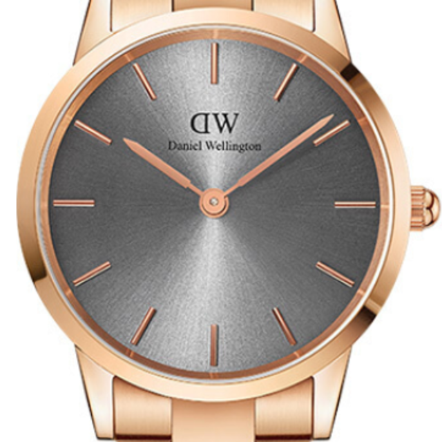 Daniel Wellington Iconic Link Grey Dial Rose Gold Steel Strap Watch For Women - DW00100332 Buy Now By Daniel Wellington