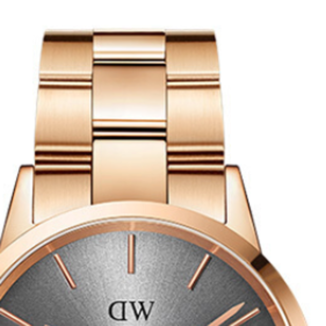 Daniel Wellington Iconic Link Grey Dial Rose Gold Steel Strap Watch For Women - DW00100332 Buy Now By Daniel Wellington