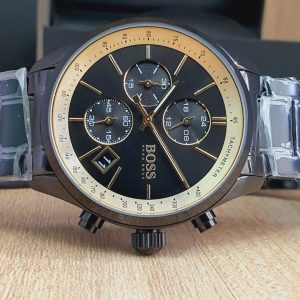 Hugo Boss Grand Prix Black Dial Black Steel Strap Watch for Men - 1513578 Buy Now By Hugo Boss