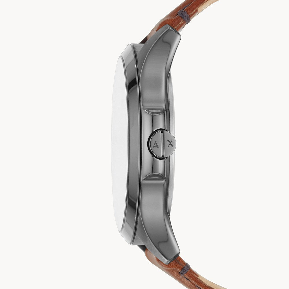 Armani Exchange Hampton Chronograph Grey Dial Brown Leather Strap Watch For Men - AX2414 Buy Now By Armani Exchange
