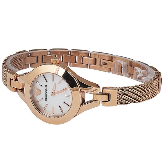 Emporio Armani Chiara Analog White Dial Rose Gold Steel Strap Watch For Women - AR7329 Buy Now By Emporio Armani