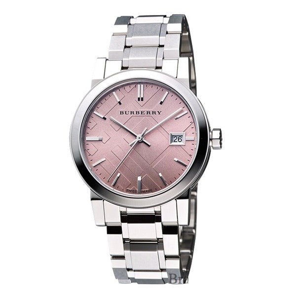 Burberry The City Pink Dial Silver Steel Strap Watch for Women - BU9124 Buy Now By Burberry