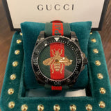 Gucci Dive Green & Red Dial Green & Red Nylon Strap Watch For Men - YA136216 Buy Now By Gucci