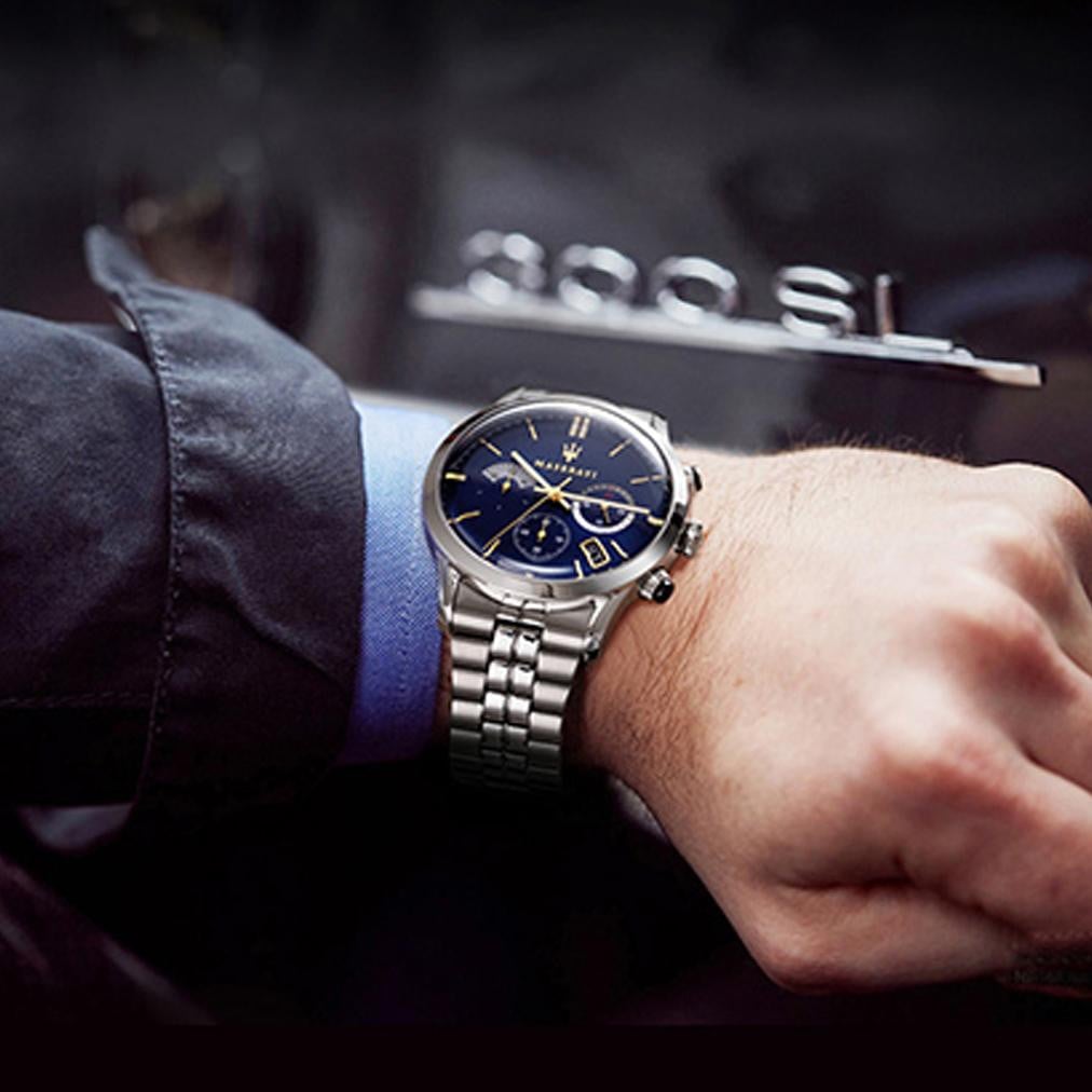 Maserati Ricordo Chronograph Blue Dial Silver Steel Strap Watch For Men - R8873633001 Buy Now By Maserati