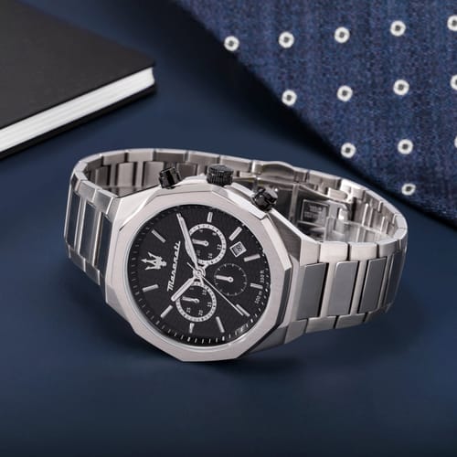 Maserati Stile Skeleton Automatic Black Dial Silver Steel Strap Watch For Men - R8823142002 Buy Now By Maserati