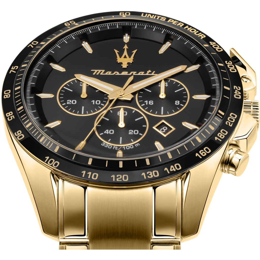 Maserati Traguardo Chronograph Black Dial Gold Steel Strap Watch For Men - R8873612041 Buy Now By Maserati