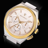 Maserati Triconic Chronograph White Dial Black Leather Strap Watch For Men - R8871639004 Buy Now By Maserati