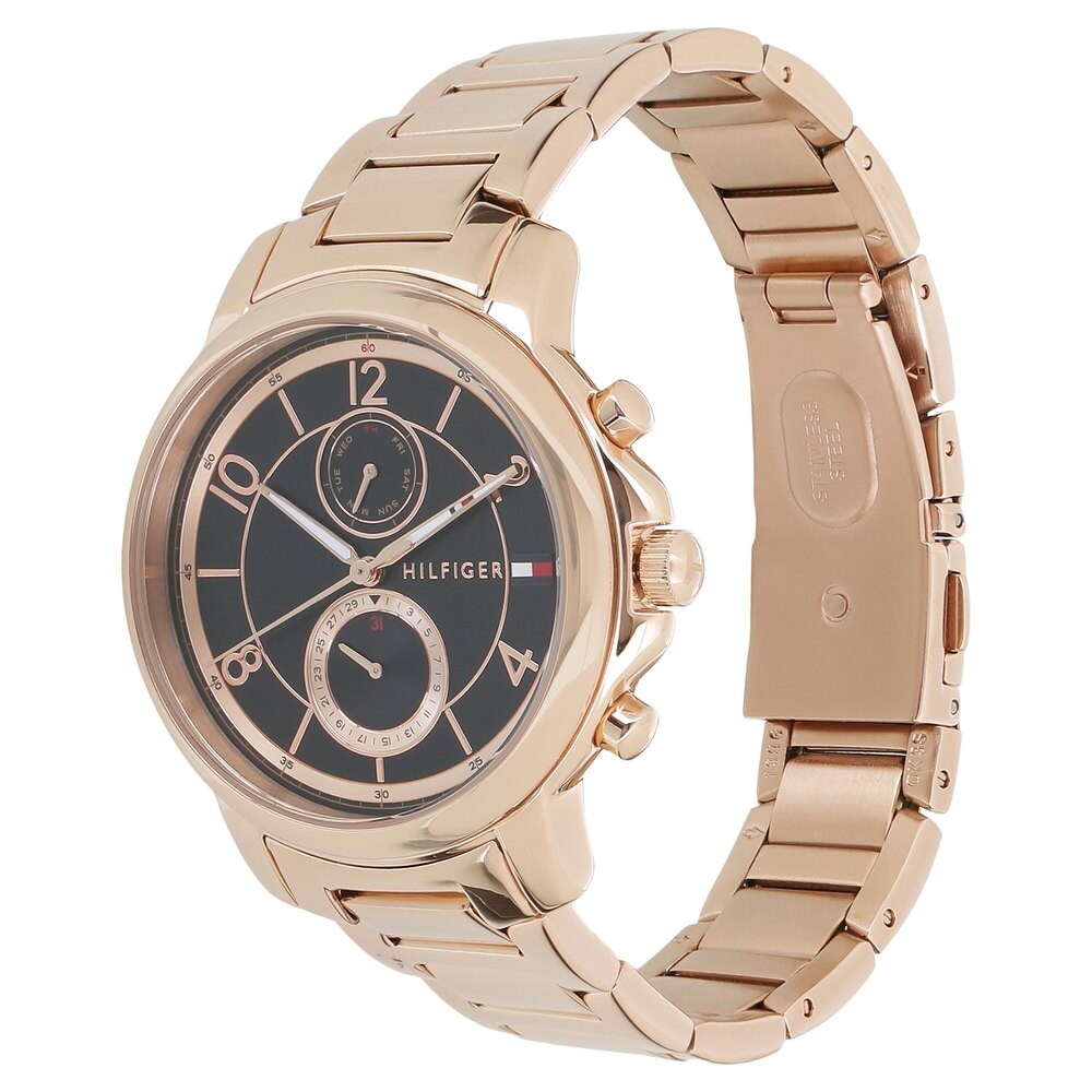 Tommy Hilfiger Claudia Black Dial Rose Gold Steel Strap Watch for Women - 1781820 Buy Now By Tommy Hilfiger