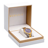 Versace Hellenyium GMT Black Dial Two Tone Steel Strap Watch for Men - V11040015 Buy Now By Versace