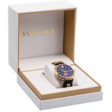Versace V-Circle Manifesto Edition Black Dial Black Leather Strap Watch for Men - VBQ050017 Buy Now By Versace
