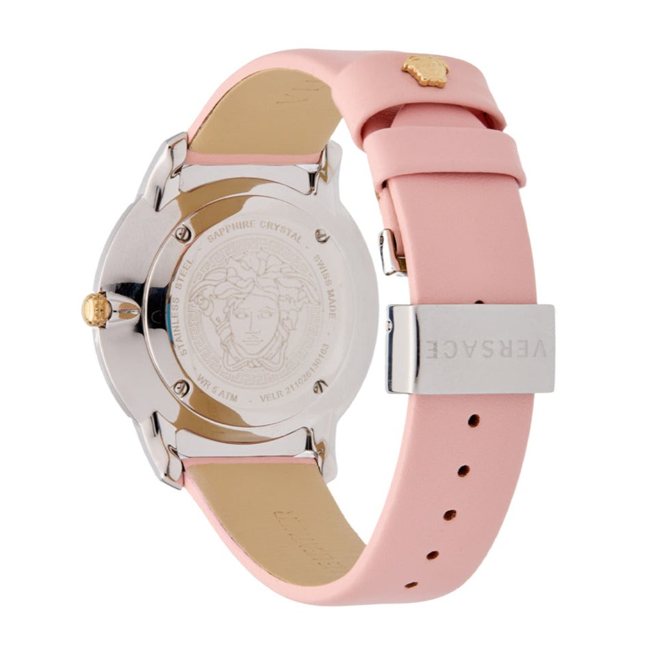 Versace Audrey Quartz White Dial Pink Leather Strap Watch for Women - VELR00119 Buy Now By Versace