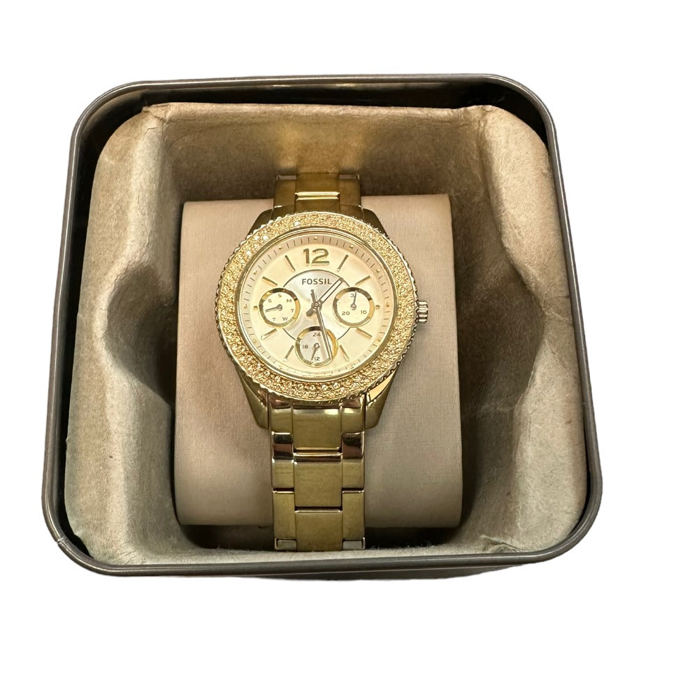Fossil Stella Multifunction Gold Dial Gold Steel Strap Watch for Women - ES3589 Buy Now By Fossil