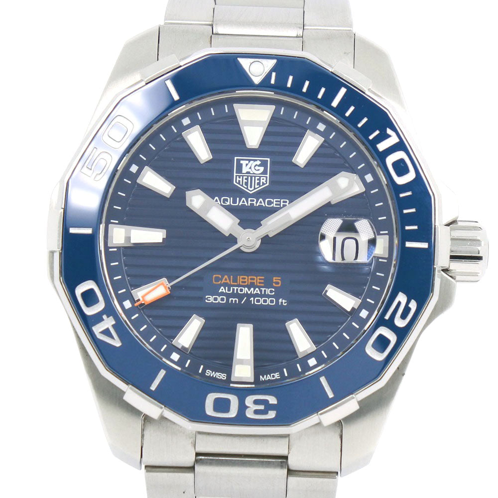 Tag Heuer Aquaracer Calibre 5 Blue Dial Silver Steel Strap Watch for Men - WAY211C.BA0928 Buy Now By Tag Heuer