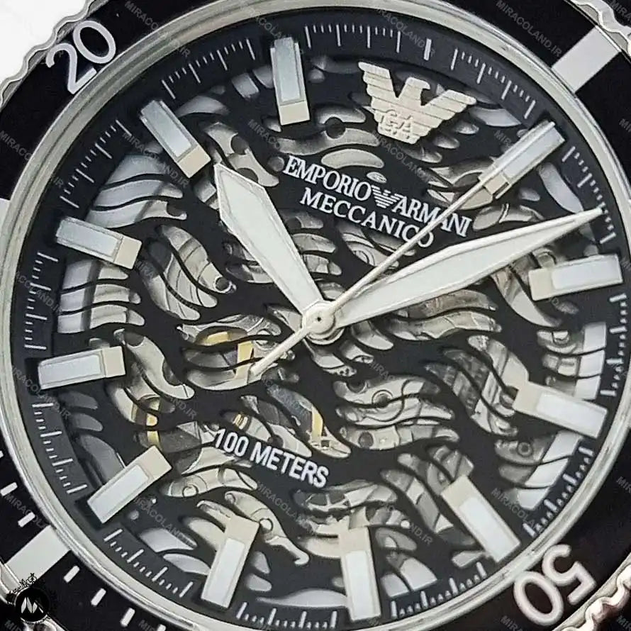 Emporio Armani Meccanico Automatic Black Dial Black Silicone Strap Watch For Men - AR60062 Buy Now By Emporio Armani