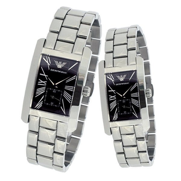 Emporio Armani Classic Black Dial Silver Stainless Steel Watch For Women - AR0157 Buy Now By Emporio Armani