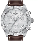 Tissot PR 100 Sport Quartz Chronograph Silver Dial Brown Leather Strap Watch For Men - T101.617.16.031.00 Buy Now By Tissot