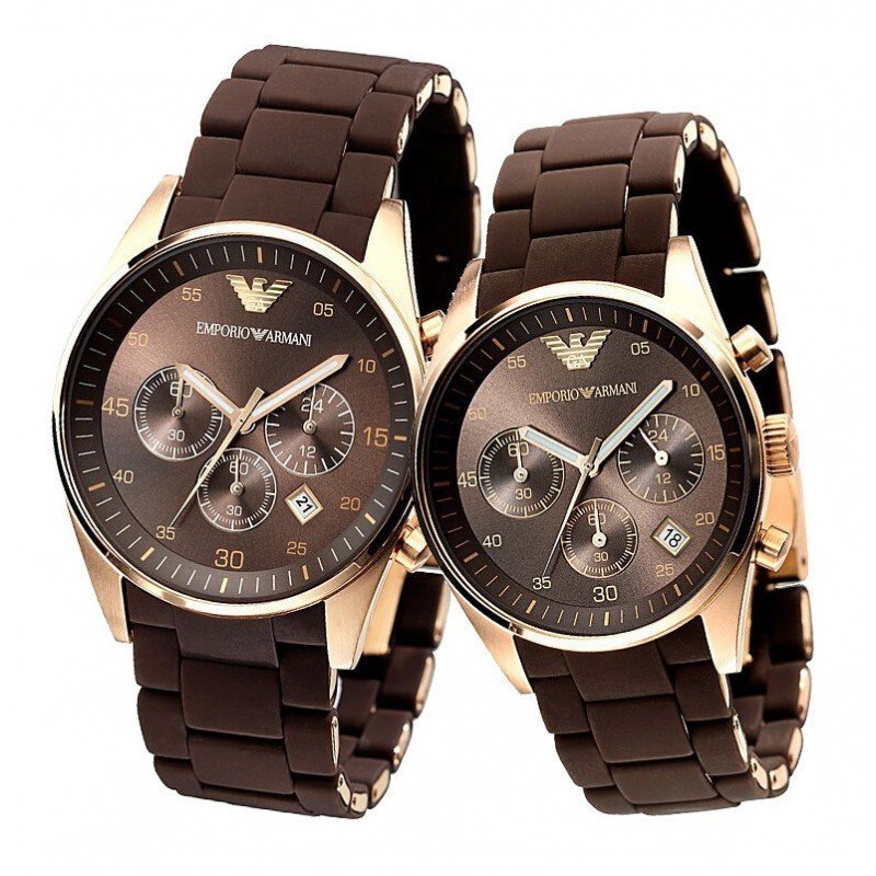 Emporio Armani Sportivo Chronograph Brown Dial Brown Silicone Strap Watch For Men - AR5891 Buy Now By Emporio Armani