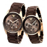 Emporio Armani Sportivo Chronograph Brown Dial Brown Silicone Strap Watch For Men - AR5891 Buy Now By Emporio Armani