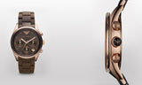 Emporio Armani Sportivo Chronograph Brown Dial Brown Silicone Strap Watch For Men - AR5891