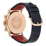 Emporio Armani Aviator Silver Dial Blue Leather Strap Watch For Men - AR11123 Buy Now By Emporio Armani