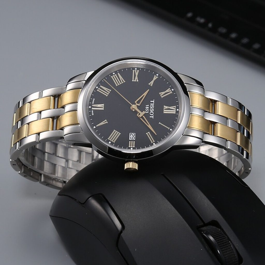 Tissot T Classic Dream Black Dial Two Tone Steel Strap Watch for Men - T033.410.22.053.01 Buy Now By Tissot