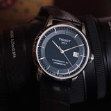 Tissot T Classic Luxury Powermatic 80 Black Dial Black Leather Strap Watch For Men - T086.408.16.051.00 Buy Now By Tissot