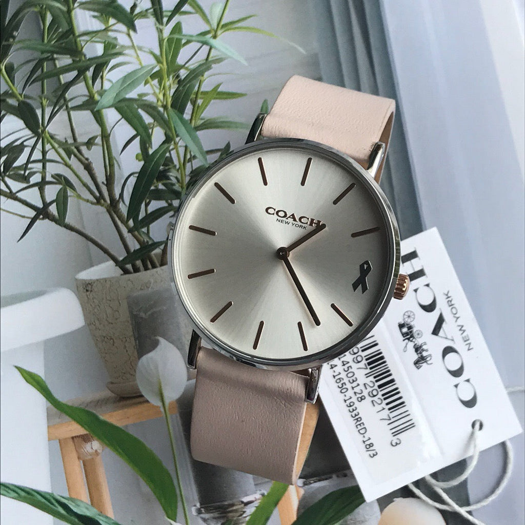 Coach Perry White Dial Pink Leather Strap Watch for Women - 14503128 Buy Now By Coach