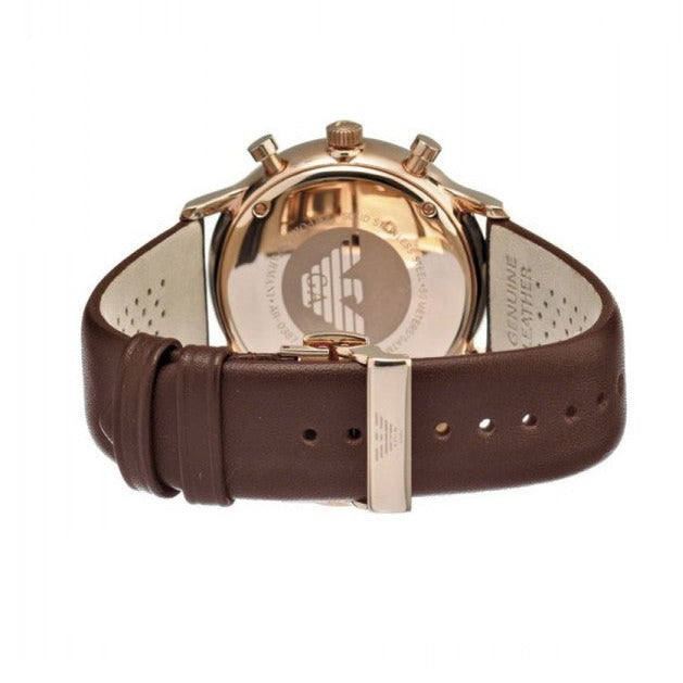 Emporio Armani Classic Chronograph Brown Dial Brown Leather Strap Watch For Men - AR0387 Buy Now By Emporio Armani