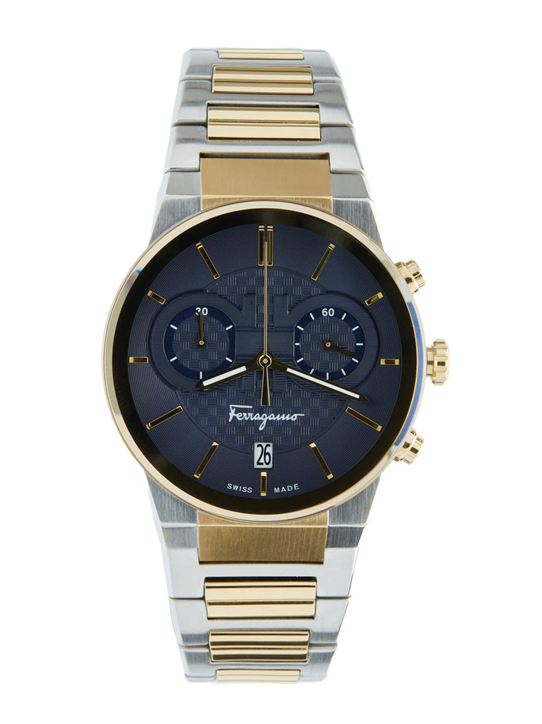 Salvatore Ferragamo Sapphire Chrono Blue Dial Two Tone Steel Strap Watch for Men - SFME00521 Buy Now By Salvatore Ferragamo