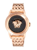 Versace Palazzo Empire Black Dial Rose Gold Steel Strap Watch for Men - VERD00718 Buy Now By Versace