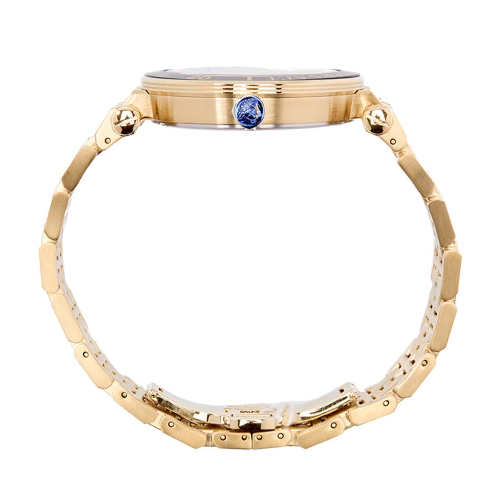 Versace Greca Sport Quartz Black Dial Gold Steel Strap Watch for Men - VEZ300721 Buy Now By Versace