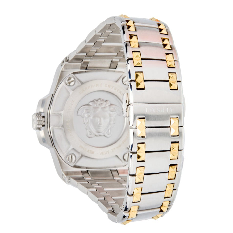 Versace Chain Reaction Quartz White Dial Two Tone Steel Strap Watch for Men - VEDY00519 Buy Now By Versace