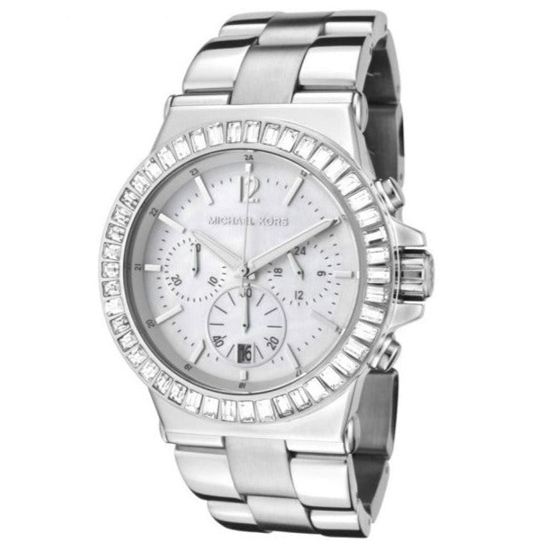 Michael Kors Dylan Glitz Chronograph White Dial Silver Steel Strap Watch For Women - MK5411 Buy Now By Michael Kors