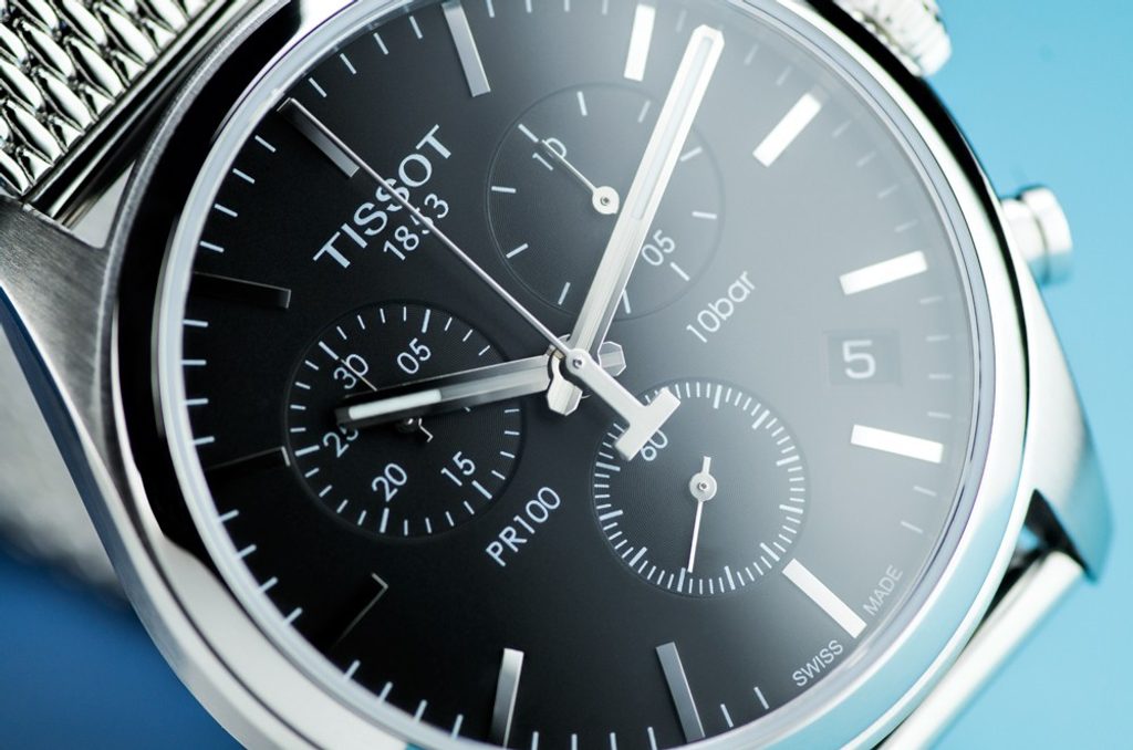 Tissot PR 100 Chronograph Black Dial Silver Mesh Bracelet Watch For Men - T101.417.11.051.01 Buy Now By Tissot