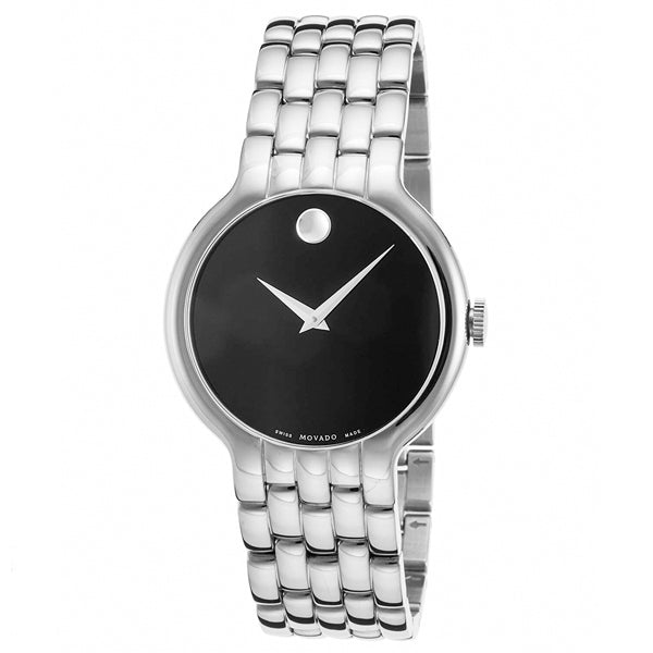 Movado Classic Quartz Black Dial Silver Steel Strap Watch for Men - 0606337 Buy Now By Movado