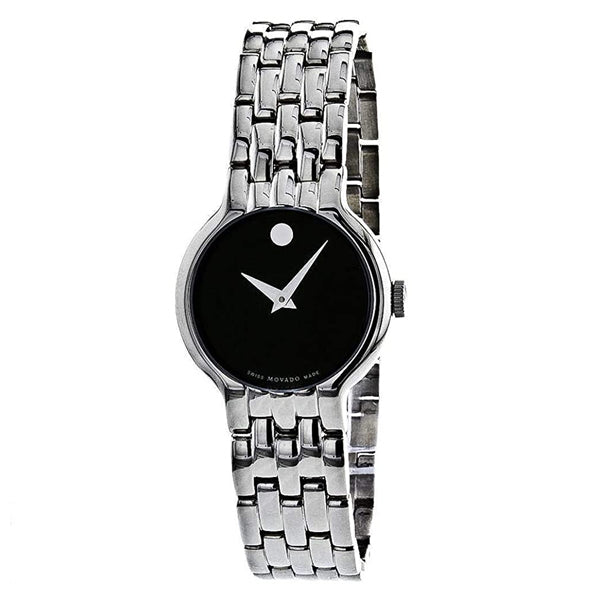 Movado Veturi Quartz Black Dial Silver Steel Strap Watch for Women - 0606338 Buy Now By Movado