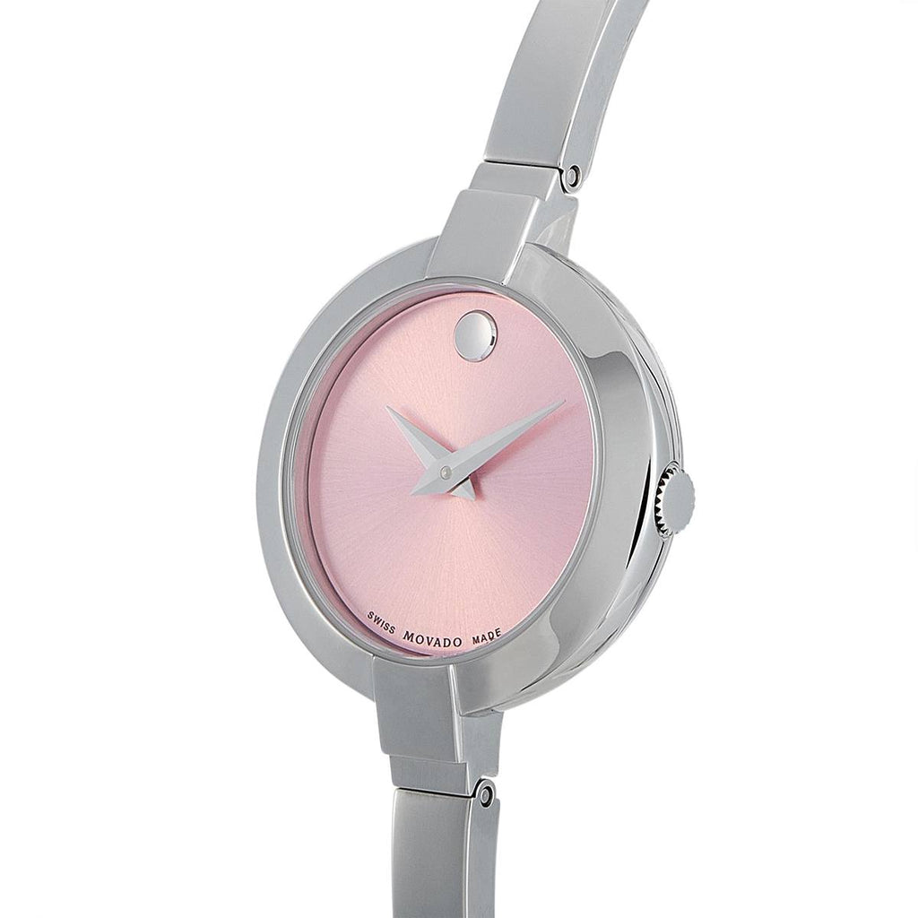 Movado Bela Museum Pink Dial Silver Steel Strap Watch For Women - 0606596 Buy Now By Movado