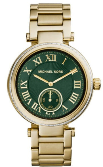 Michael Kors Skylar Green Dial Gold Steel Strap Watch for Women - MK6065 Buy Now By Michael Kors