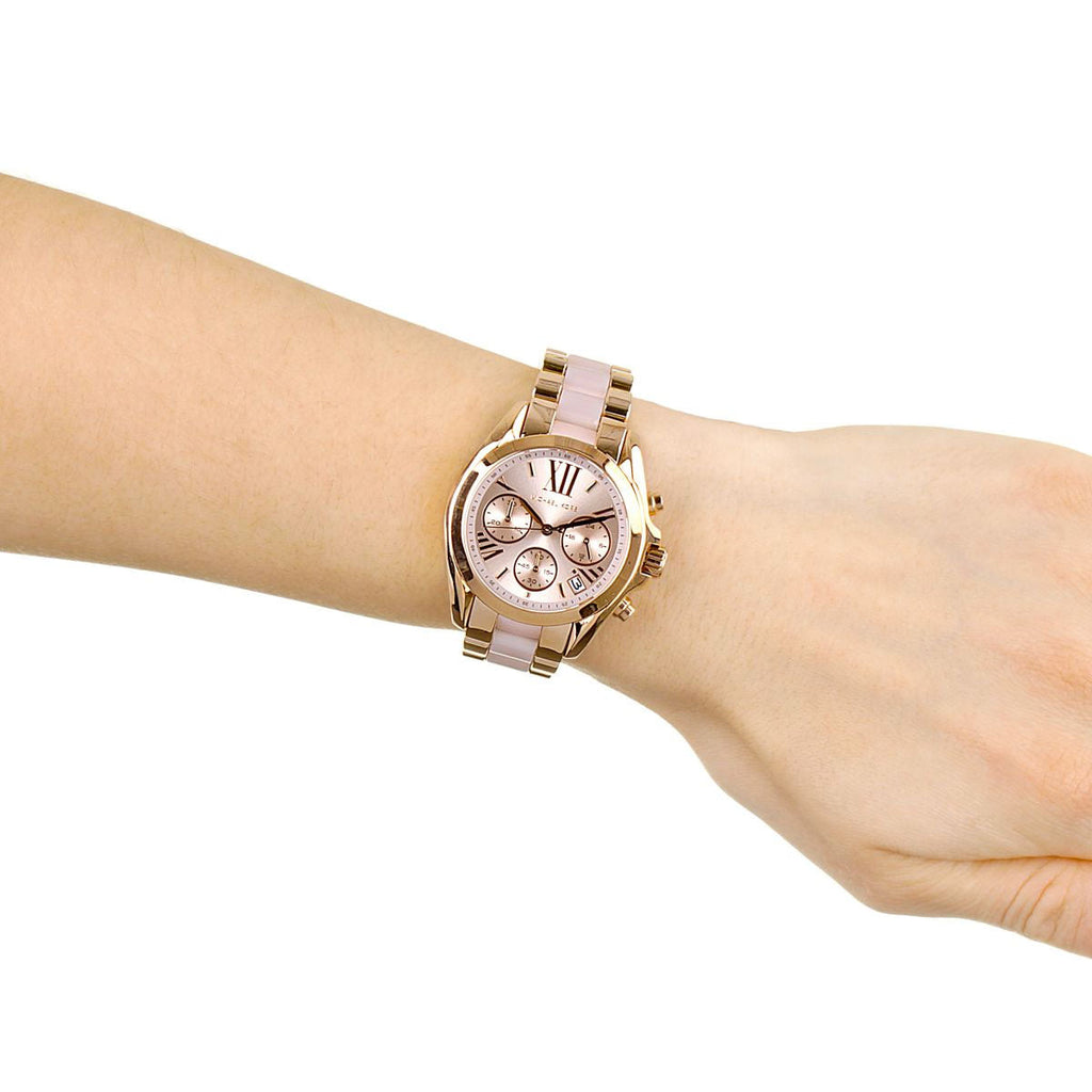 Michael Kors Bradshaw Rose Gold Dial Two Tone Steel Strap Watch for Women - MK6066 Buy Now By Michael Kors