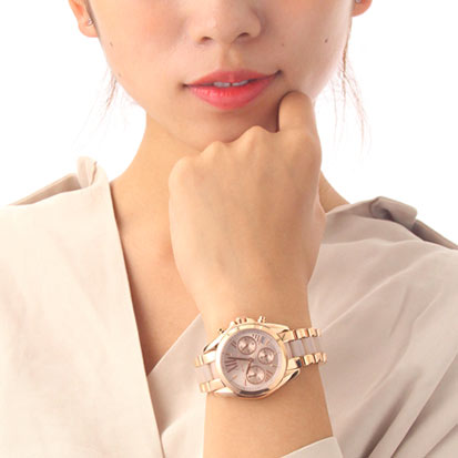 Michael Kors Bradshaw Rose Gold Dial Two Tone Steel Strap Watch for Women - MK6066 Buy Now By Michael Kors